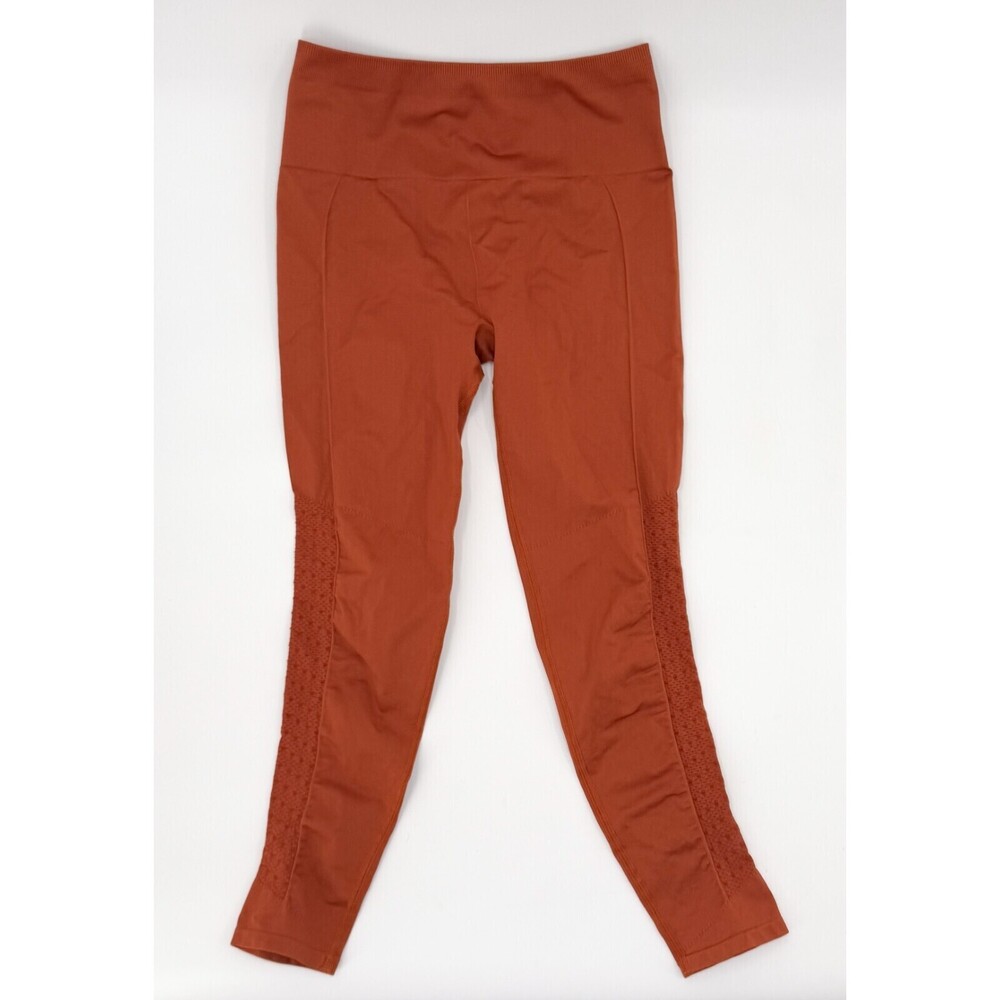 Fabletics Leggins Womens Small Burnt Orange Compression Workout pants Logo